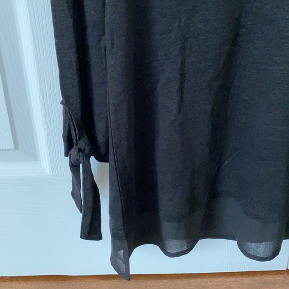 Sanctuary Black Linen 3/4 Sleeve V-Neck sz S - Picture 3 of 4